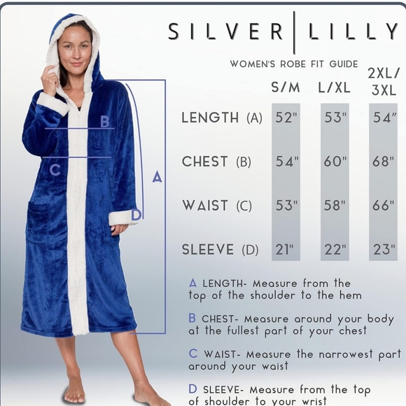 Silver Lilly Zip Front Women's Robe, Gray, Size 2XL/3XL - Picture 7 of 8